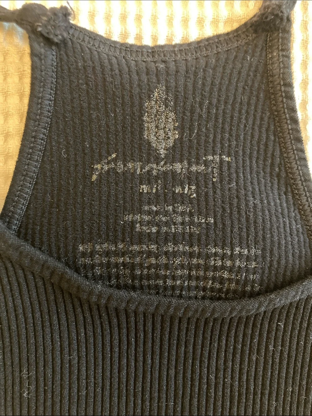 Free People Black Ribbed High-Neck Racerback Crop